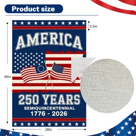 250 Anniversary Usa Garden Flags for Outside, 250 Anniversary USA Flag 1776-2026 Commemorative Patriotic Yard Sign Outdoor Stars & Stripes Design Banner 4th of July Decorations Double Sided Waterproof 250 Year American Flag 28x40 Inch