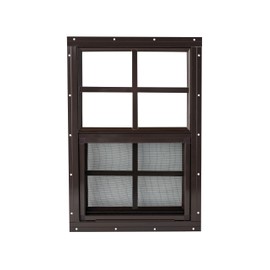 Shed Windows 14 x 21 White/Brown J-Lap Mount (Brown)