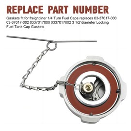 Pair of Viton Gaskets for Freightliner 1/4 Turn Fuel Caps, Fuel Tank Cap Gasket O-Rings Replace for Freightliner 03-37017-000/002 - Gas Cap Gasket Used to Avoid Tank Cap Leaks (2 Pack)