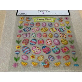 The Paper Studio EASTER PAPER CRAFTS EGGS HAPPY EASTER EGGS FOILED STICKERS EGGS FLOWERS 57PCS