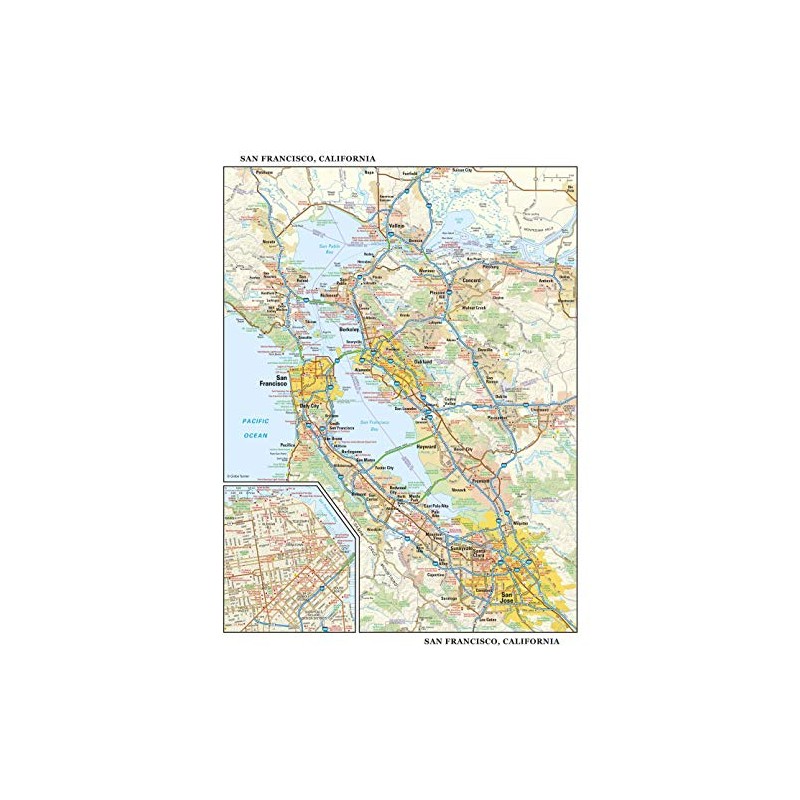 San Francisco, California Wall Map, large - 22.75" x 29"