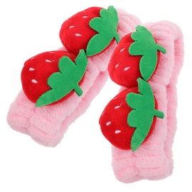 Healeved 2pcs Cute Strawberry Headband Hair Band for Face Washing Makeup Spa for Women and Girls for Daily Use and Hair Fixing