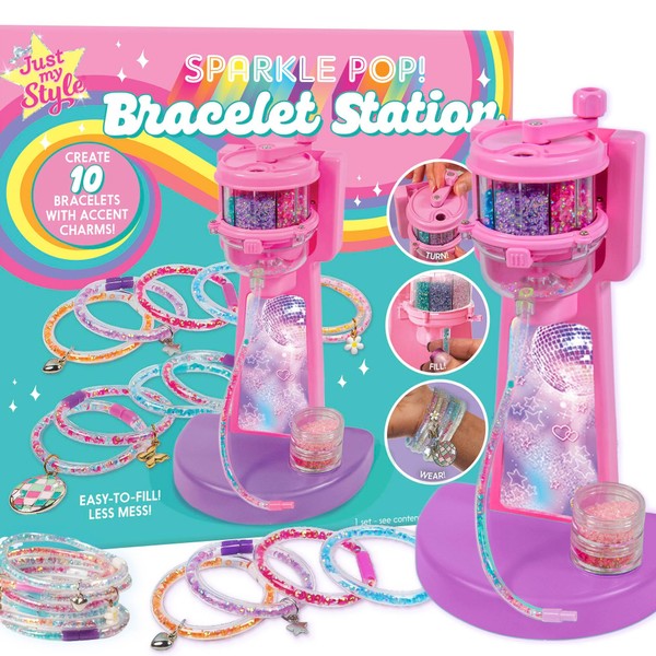 Just My Style Sparkle Pop Bracelet Maker, Make 10 Glitter