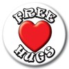 Free Hugs - 59mm - Funny Novelty pin badge button