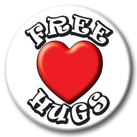 Free Hugs - 59mm - Funny Novelty pin badge button gift Hugs
