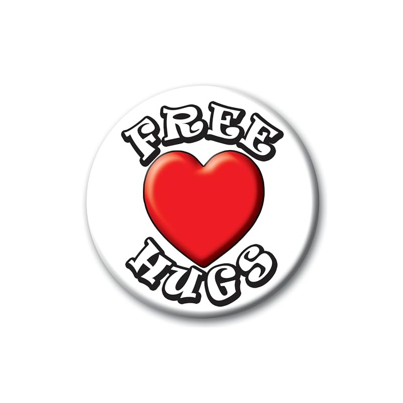 Free Hugs - 59mm - Funny Novelty pin badge button