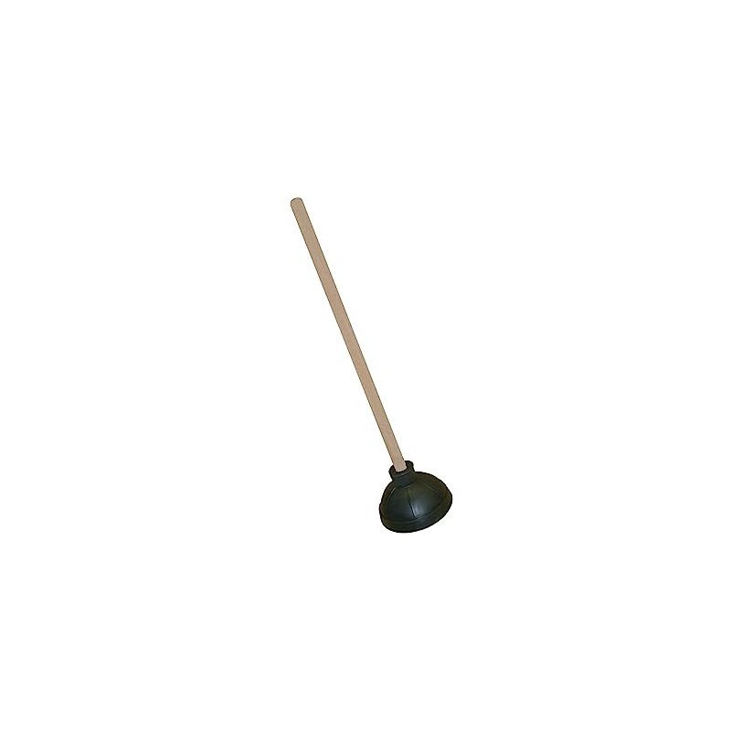 Thunder Group RYTP351A Toilet Plunger, 21" Long, Wood Handle, Rubber,