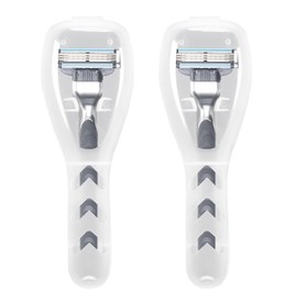 Homelove Safety Razor Travel Case, Plastic Transparent Manual Razor Trimmer Protector, Portable Dustproof Razor Container Storage Carrying Case for Gill, 2 PCS Clear Cases