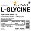 Nutrics® 75g Powder L GLYCINE L-Glycine Amino Acid - 100%