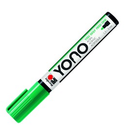Marabu Yono 12400103067 Marker, Juice Green 067, Versatile Acrylic Pen with Japanese Bullet Tip 1.5-3 mm, Water-based, Non-fading and Waterproof, for Almost All Surfaces