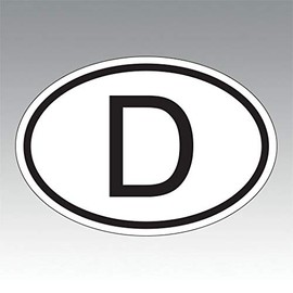 RDW D Germany Country Code Oval Sticker Premium Decal Die Cut German Euro