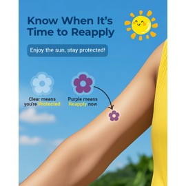 Summer Themed UV Stickers for Sunscreen Reapply Reminder Know When to re-Apply Sunscreen, UV Detection Stickers Waterproof