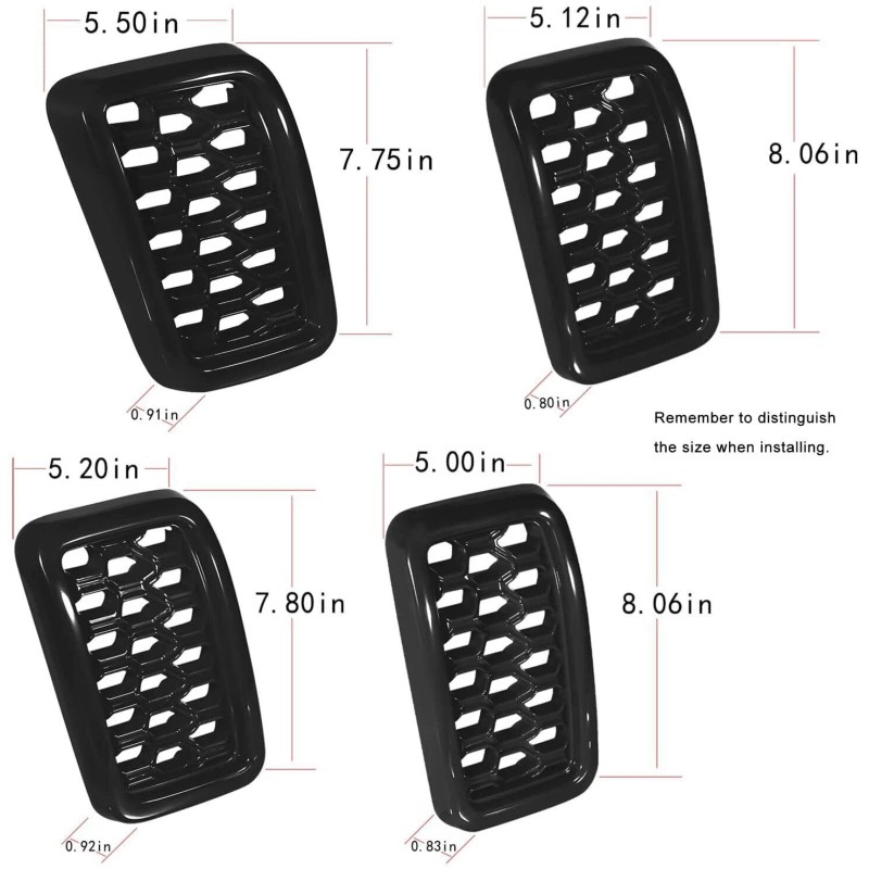 DW-Auto Honeycomb Mesh Front Grill Inserts Kits 7pcs For Jeep