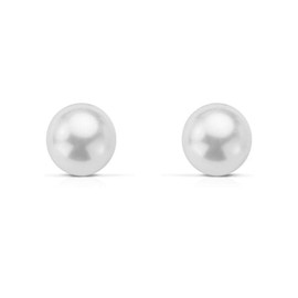 Monde Petit T1781P - Pendientes de bebe/niña oro 18 kts. gallon perla 5 mm., Sterling Silver, Pearl