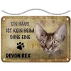 Tin Sign with Cord 18 x 12 cm "Ein Haus