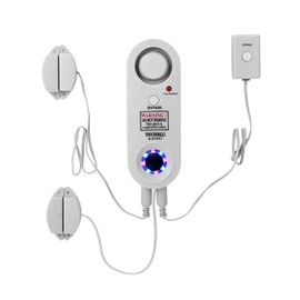 TECHKO Strobe Safe Pool Alarm for Kids, Pets, ETL Listed UL 2017 Compliant, Indoor/Outdor Weather Resistant, LED Strobe Lights & 115 dB Alarm System with Bypass Buttons, Easy Install, White, S287