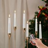 Eywamage Short White Flameless Taper Candles with Remote, Flickering Battery