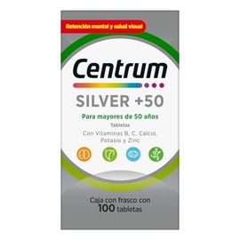 Centrum Multivitamínico Silver +50 con Magnesio, Vitamina C, Calcio, Potasio y Zinc, 100 Tabletas