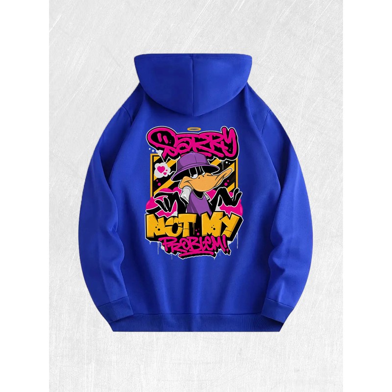 Daffy Duck Graffiti Graphic Hoodie 100% Cotton US Warehouse 7