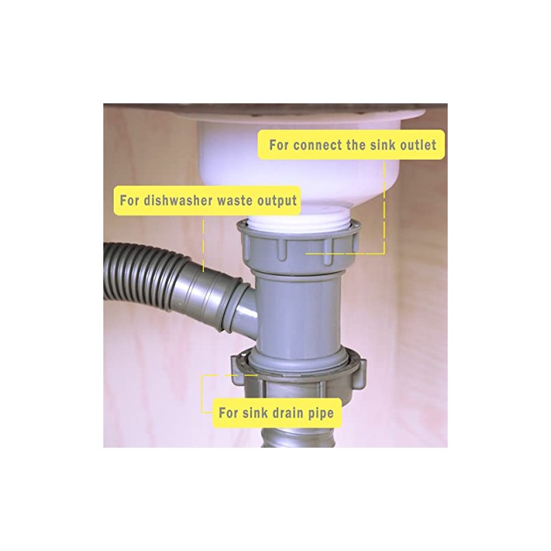 Kitchen Sink Drain Pipe Adapter Wye, Y-Shaped Strainer Connector Waste