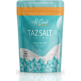 All Goods 4oz Tasmanian Flakes Sea Salt, for Cooking & Pastry-Grade, Elevate Cookies, Breads & Desserts, Natural Artisan Baker's, Hand Harvested Finishing Salt, Perfect for Cocktails, Gourmet Dishes, Enhance Flavor & Texture, Chef’s Kitchen Pantry