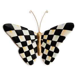 MACKENZIE-CHILDS Pot Climber, Decorative Flowerpot Hanger, Indoor and Outdoor Planter Hanging Decor, Courtly Check Butterfly