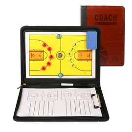 Pure Vie Portable Basketball Coaching Board Basketball Coaches Tactical Clipboard Strategy Blackboard with Player Markers, Erase, Pen - Basketball Gift Sporting Goods Training Assistant Equipment KIt