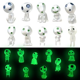 Zayookey 10 Pcs Luminous Alien Garden Accessories Miniature Tree Elves Micro Landscape Ornaments Mini Glow in Dark Ghost Outdoor Status DIY Fairy Garden Decorations