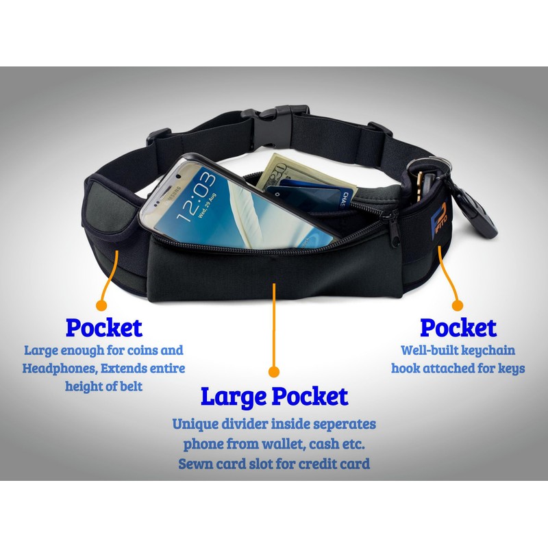 Pifito Waist Running Belt Running Belt - Blue