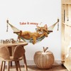 Cute Cat in Hammock Wall Sticker PVC Cartoon Home Decoration