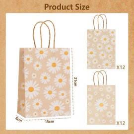 SKTMH 24 Pcs Daisy Party Decorations Daisy Bag Daisy Gift Bags Daisy Treat Bags Daisy Goodie Bags Daisy Candy Bags Daisy Party Favor Bags Daisy Flower Bags Boho Rainbow Party Decorations Hippie Party Decorations Groovy Party Decorations Two Groovy Birthd