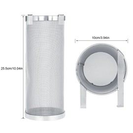 Bier Brauen Filter Biersieb Sieber Filter 300 Micron selbst gemachter Hopfen Masche Filter Sieb mit Haken Kessel Gebräu Edelstahl (10 * 25.5cm)