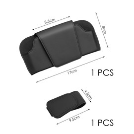 2 Pieces Black Car Glasses Clips, Leather Storage Box, Car Visor Accessories, Car Decorations.