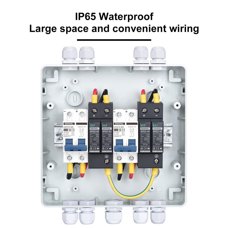 DIHOOL Solar Disconnect Switch with PV Surge Protector IP65 PV