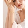 Candyfancy Dainty Gold Initial Bracelet Set - Layered Bracelets for