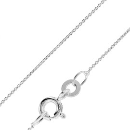 trendor 68058 Fine Anchor Chain Necklace White Gold 333 / 8 Carat Width 0.8 mm Timeless Necklace for Men and Women Elegant Gift Idea, White Gold