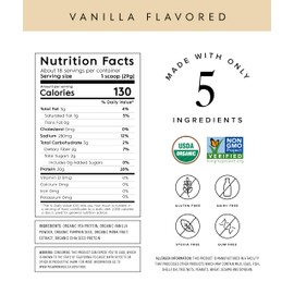 Truvani Vegan Pea Protein Powder | Vanilla | 20g Organic Plant Based Protein | 18 Servings | Keto | Gluten & Dairy Free | Low Carb | No Added Sugar