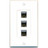 RiteAV CAT 6A 3 Port Shielded Cat6a Wall Plate 1