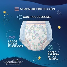 GoodNites Calzoncitos Desechables para Dormir, Talla Grande - Extra Grande Unisex, Paquete con 11 piezas, Ideal para niños de 7 a 11 años