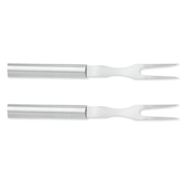 Rada Cutlery Carving Fork Stainless Steel Tine and Aluminum Made in USA, 9-1/2 Inches, Silver Handle