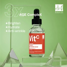 Dr BOTANICALS 5% Vitamin C, 2% Hyaluronic Acid Serum | Anti-Ageing, Anti-Wrinkle Skin Brightening, Moisturising, Rejuvenating Face Serum with Beautifeye for Age-Stopping Results