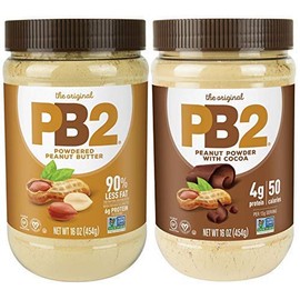 PB2 Powdered Peanut Butter Bundle - Original PB2 and Cocoa PB2 Peanut Butter Powder (Two 16oz Jars)