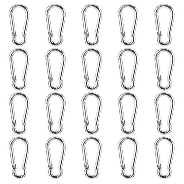 20 PCS Carabiner Clips Snap Hooks, Aluminum Carabiner Keychain, Small