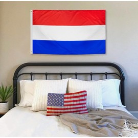 DANF Netherlands Flag 3x5 Ft Thick Polyester, Fade Resistant, Brass Grommets, Canvas Header Holland National Flags with 3 X 5 Feet