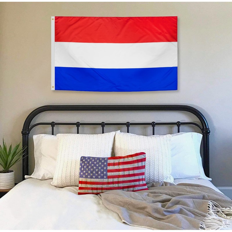 DANF Netherlands Flag 3x5 Ft Thick Polyester, Fade Resistant, Brass
