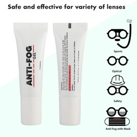 Anti-Fog Gel & Lens Cleaner Set for Glasses (4 PC) Includes 1 Tube Anti-Fog Gel, 1oz Alcohol Free Lens Cleaning Spray, 1 Microfiber Cleaning Cloth, 1 Carrying Bag - Prevents Face Mask Eyeglass Fog
