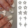 30 Pcs Star Nail Charms 3D Alloy Crystal Stars Nail