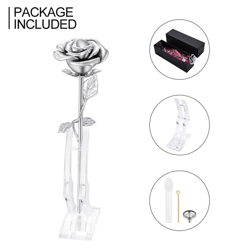 Rose Flower Keepsake Urn for Ashes Sympathy Gift Small Stainless