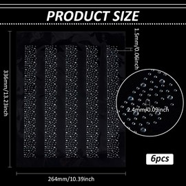 FINGERINSPIRE 6 Sheet Glitter Hotfix Rhinestone Iron on Transfers - 30 PCS Crystal Rhinestone Decals - 2mm & 4mm Flat Round Rhinestones - DIY Decoration