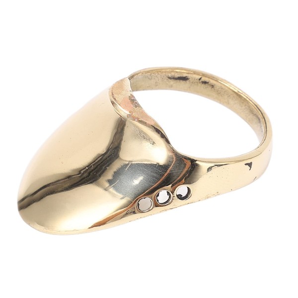 VGEBY Brass Archery Thumb Ring Portable Finger Guard with Anti-Lost